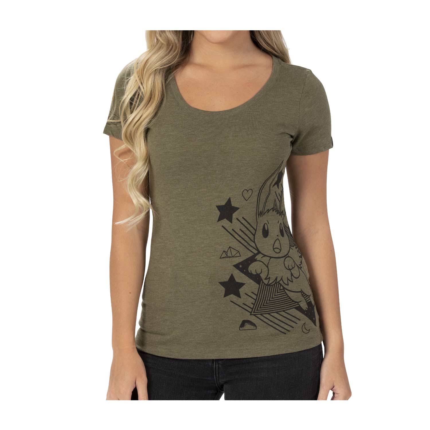 Eevee Can't Wait Sage Fitted Scoop Neck T-Shirt - Women | Pokémon ...