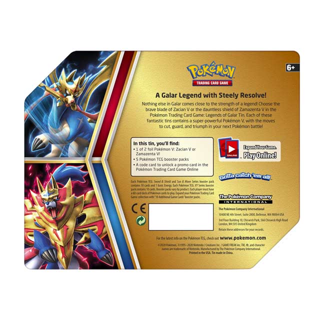 Pokemon Tcg Legends Of Galar Tin Zamazenta V Pokemon Center Official Site