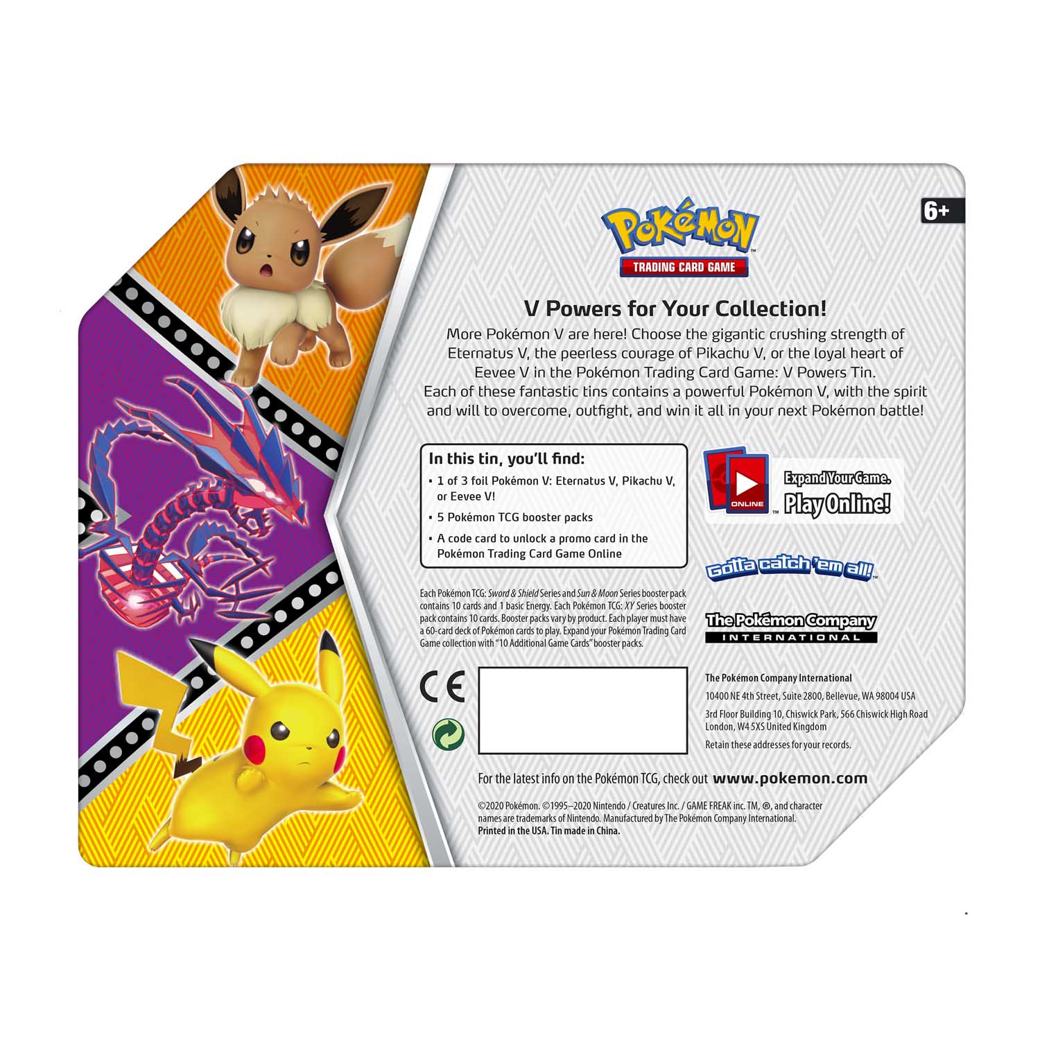 Pokemon Tcg V Powers Tin Eevee V Pokemon Center Official Site