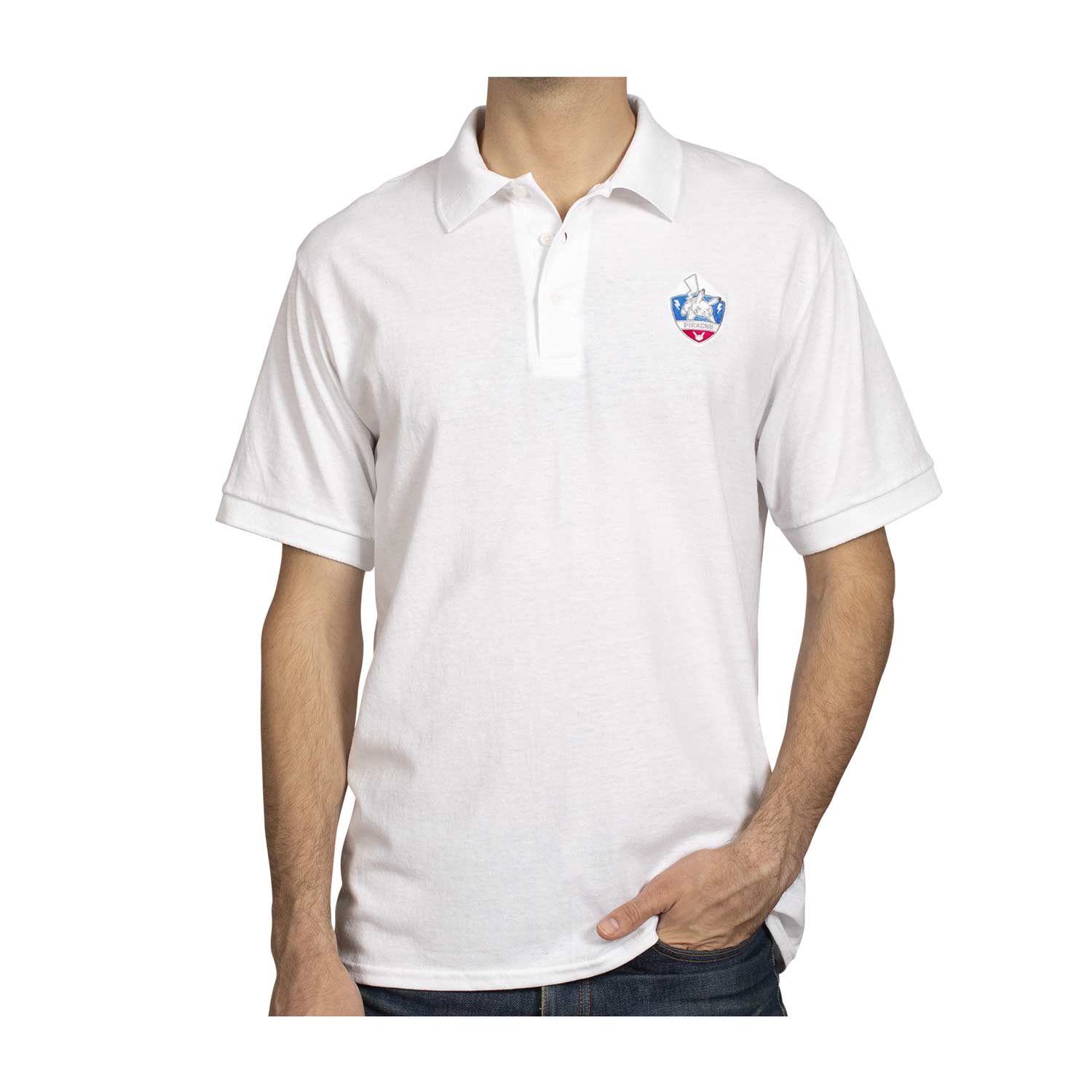 white sports polo