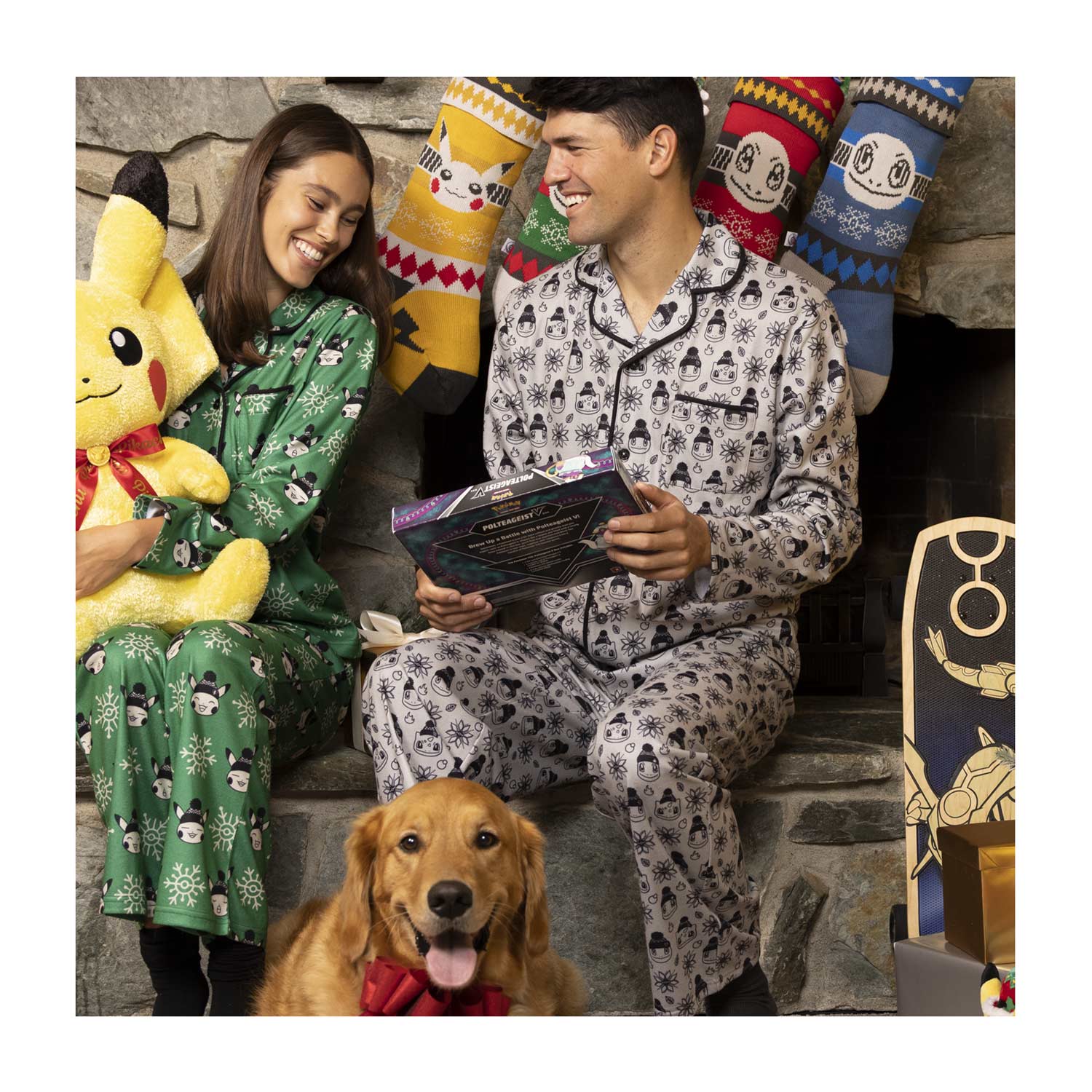 kook een maaltijd louter Clam Kanto First Partner Holiday Flannel Button-Up Pajama Set - Men | Pokémon  Center Official Site