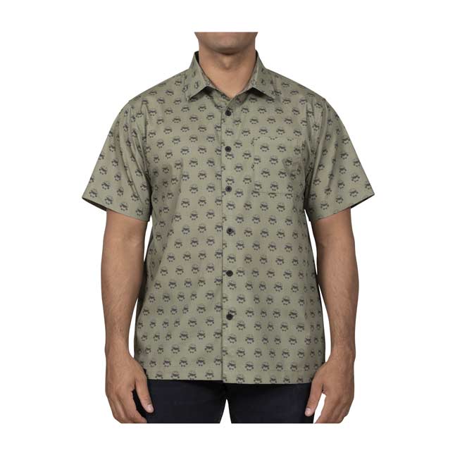 olive short sleeve button up