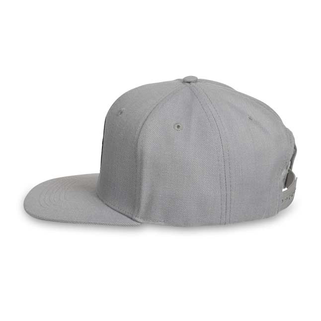 grey flat brim hat