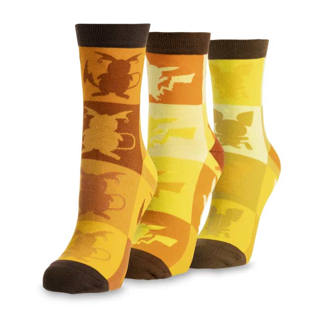 Pichu, Pikachu & Raichu Ankle Socks (3 Pairs) (One Size-Adult ...