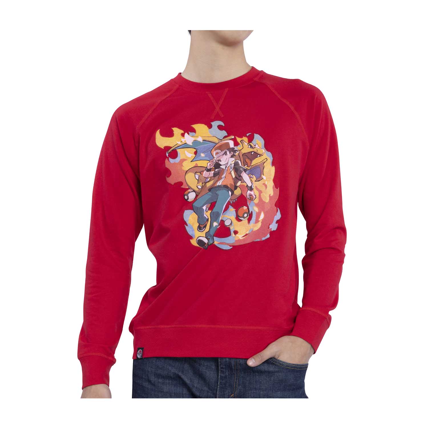 Red Pokémon Trainers Red French Terry Crew Neck Sweatshirt - Adult ...