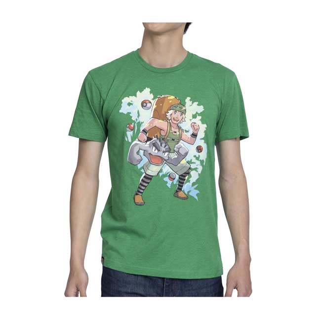 Hiker Pokémon Trainers Green Relaxed Fit Crew Neck T-Shirt - Adult ...