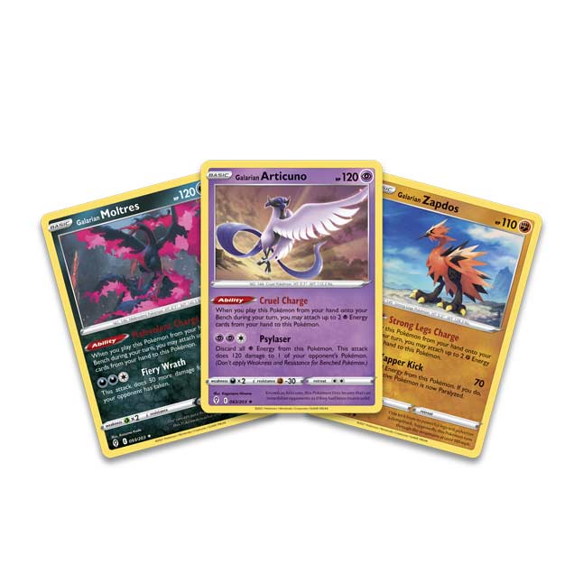 Pokémon TCG: Galarian Articuno, Galarian Zapdos & Galarian Moltres ...